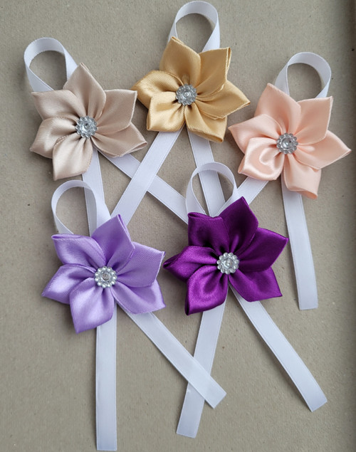 5x střední kanzashi - kotiliony - taneční SKLADEM