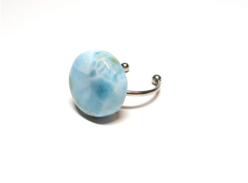 Larimar, prsten chirurgická ocel — foto 1