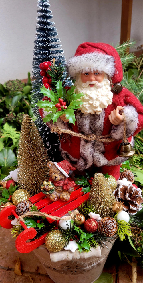Vánoční dekorace- kbelík Santa