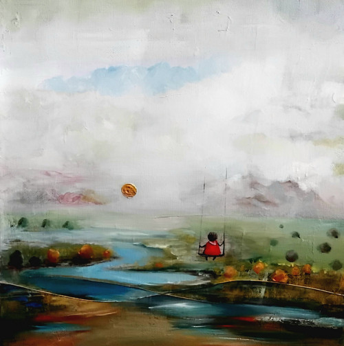 Ráno - abstrakce (30x30 cm)