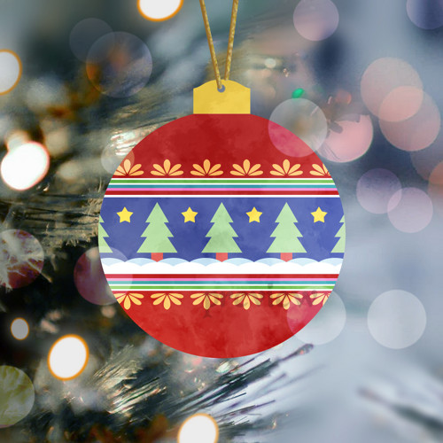 Vánoční koule Middle ornament - stromky