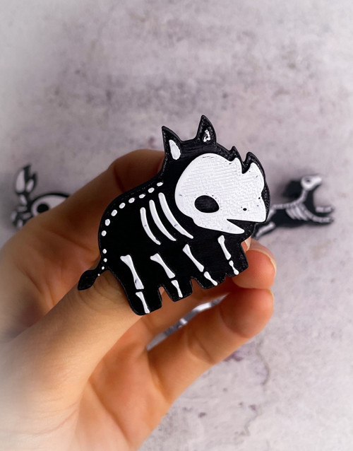 Odznáček pin skeleton Nosorožec