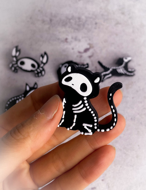 Odznáček pin skeleton Kočička