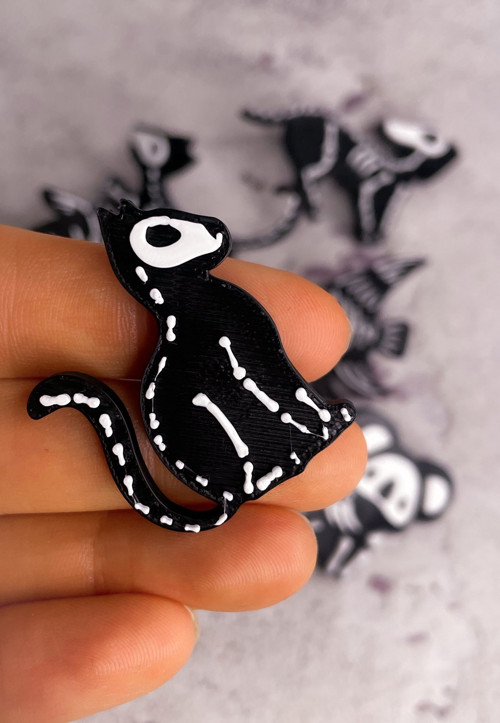Odznáček pin skeleton Kočka 2