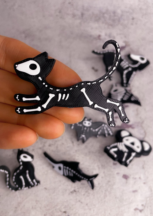 Odznáček pin skeleton Kočka 2
