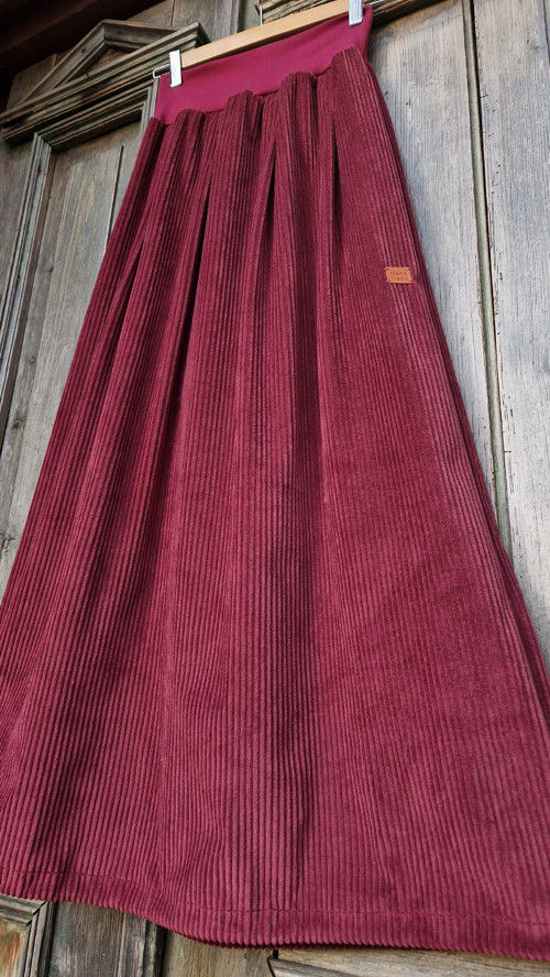 Vintage bordo manžestr * maxi