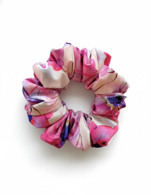 Gini HEDVÁBNÁ scrunchie M- ROSE FLOWER