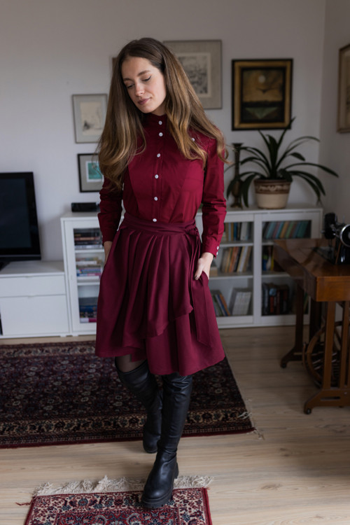 ANJA, zavinovací sukně, vel s/m, bordo