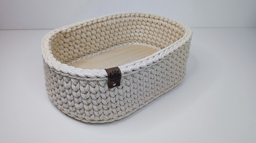 Oválný háčkovaný košík 30x20 cm