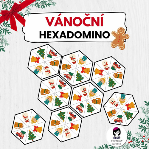 Vánoční hexadomino | Hexagon skládačka | Advent — foto 1