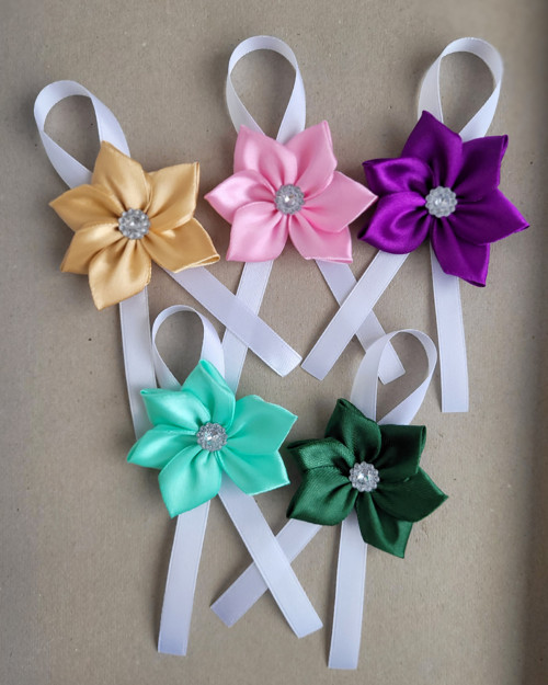 5x střední kanzashi - kotiliony - taneční SKLADEM