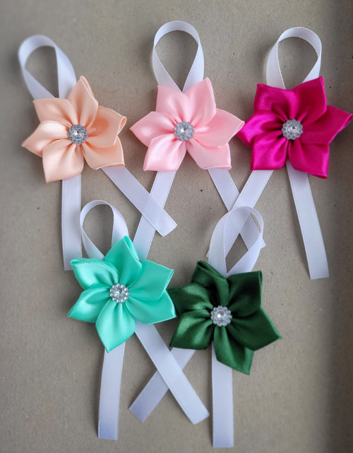 5x střední kanzashi - kotiliony - taneční SKLADEM