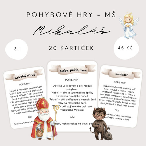 Pohybové hry pro MŠ - Mikuláš (PDF - tisk)