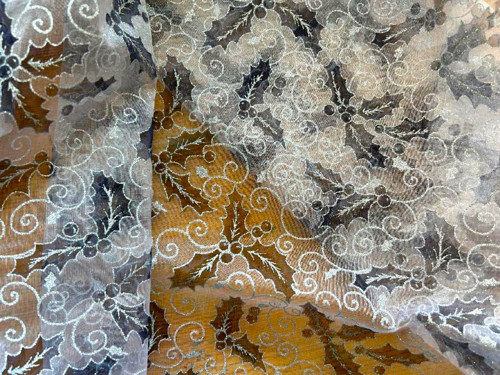 SLEVA!!! Vánoční organza šíře 140cm (1,70m)