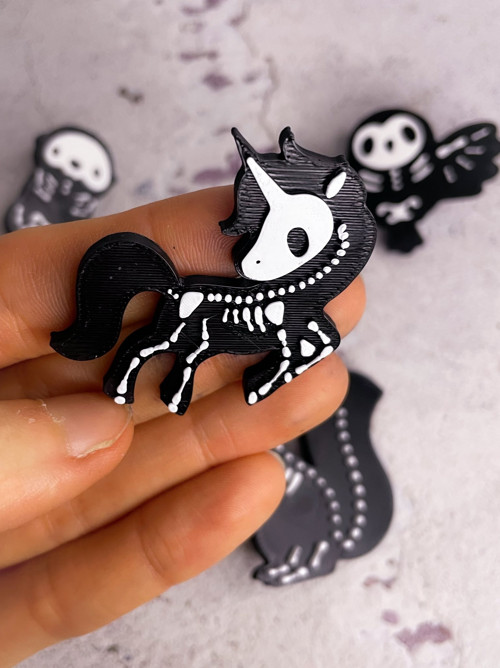 Odznáček pin skeleton Jednorožec 2