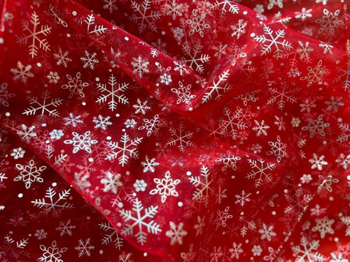 SLEVA!!! Vánoční organza šíře 145 cm (1,80m)