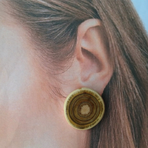 Dřevěné náušnice - škumpové kroužky