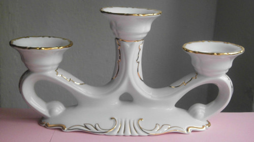 Trojramenný svícen (porcelánka Slavkov)