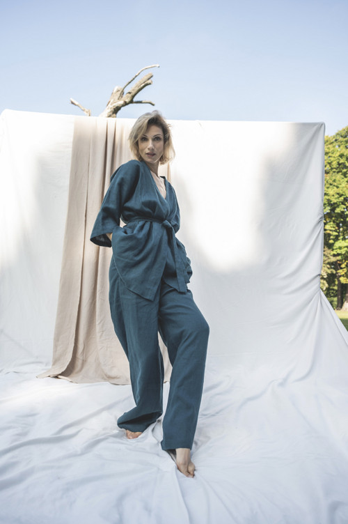 Lněné Kimono dlouhé