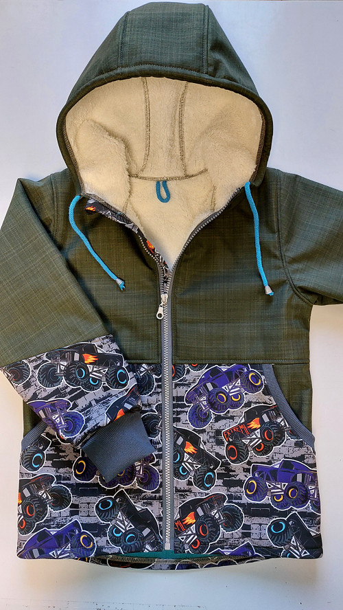 Bunda zimní dětská, softshell s beránkem v.86 — foto 1