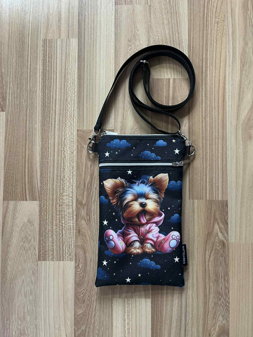 Jorkšír - taštička crossbody na mobil