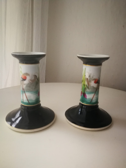 2x porcelánový svícen