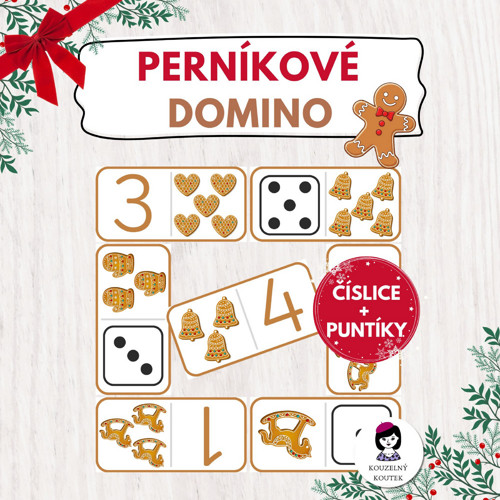 Perníkové domino počítání | perníčky | Vánoce