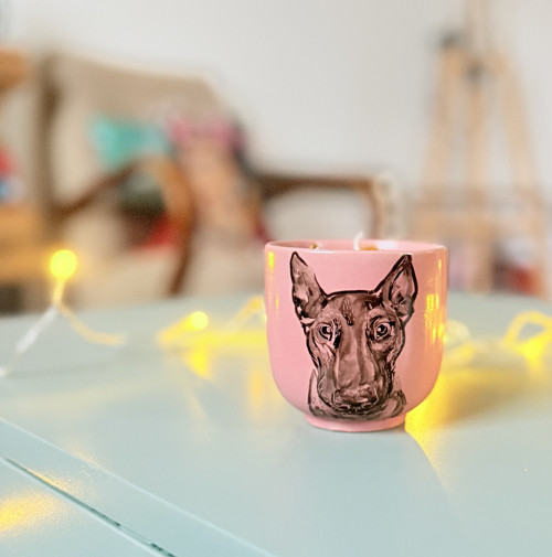 Bull Dog Face Art -svíčka-180 ml-minerál