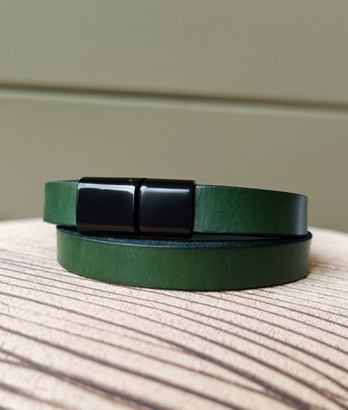 Kožený wrap náramek s magnetickým zapínáním