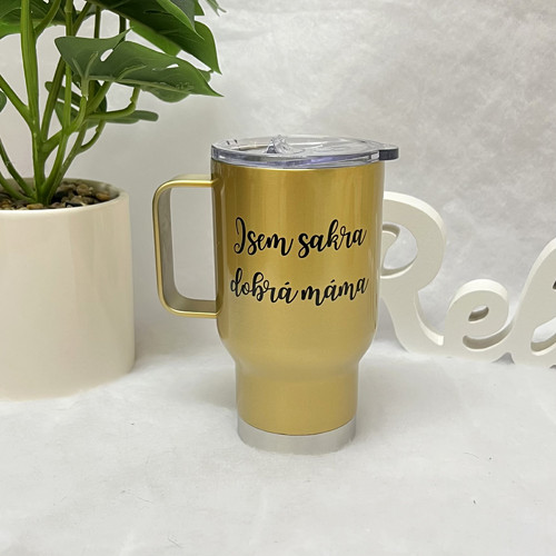 Termohrnek zlatý Jsem sakra dobrá máma 450ml