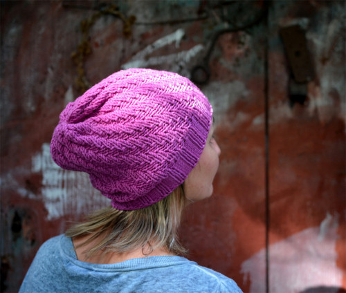 Růžovofialová magenta merino čepice
