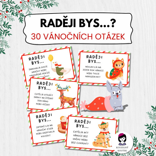 Konverzační kartičky Vánoce Raději bys | Advent |