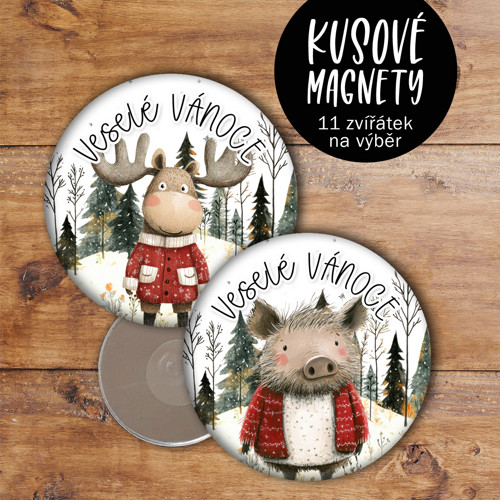 Magnet Vánoční les 1ks/5,6cm