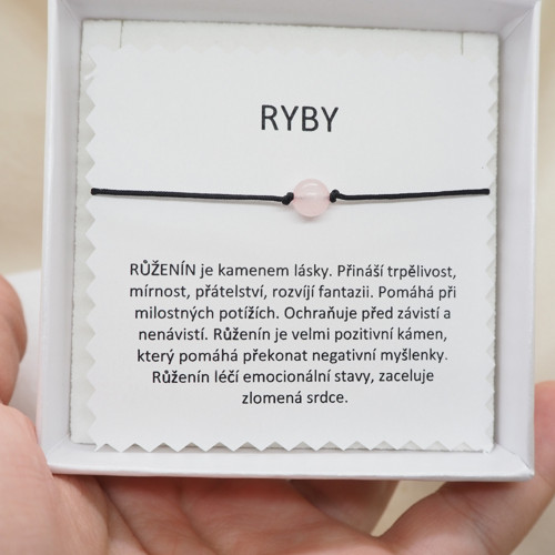 Náramek znamení zvěrokruhu Ryby - růženín
