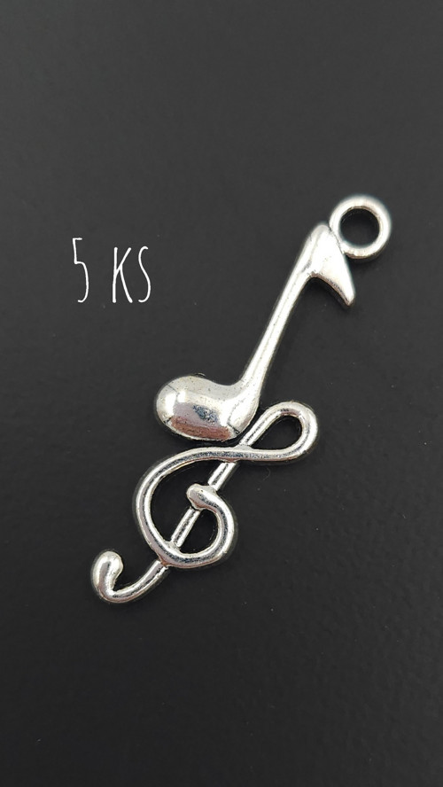 Nota s houslovým klíčem 32x12 mm, 5 ks