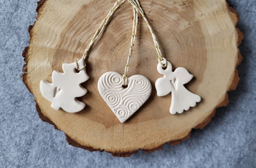 Keramické vánoční ozdoby, 3ks
