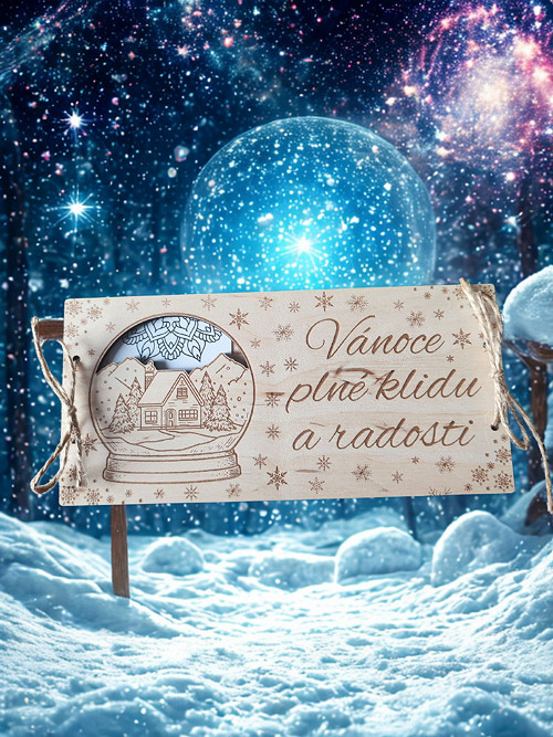 Dřevěná obálka na peníze / voucher - sněžítko