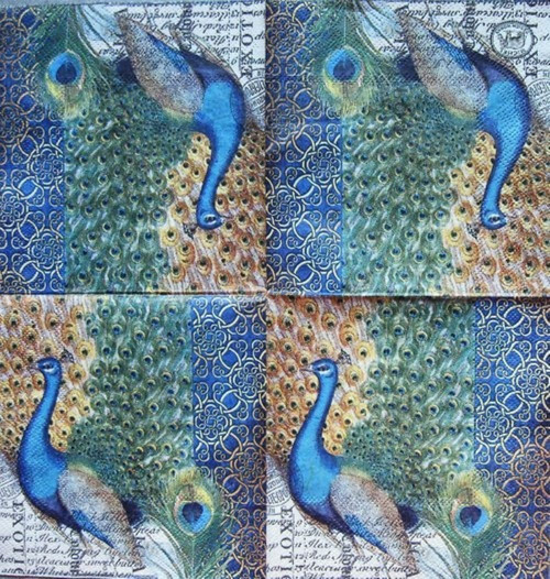 Papírový ubrousek Páv, Michel design Works 25x25cm