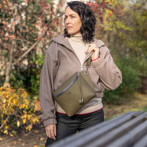 Crossbody ledvinka SALOME safari