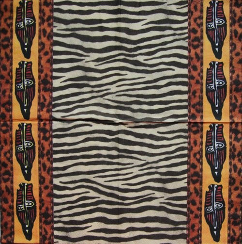 Papírový ubrousek Afrika, Safari, vzory, masky