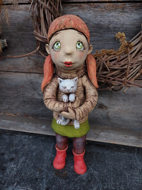 Holčička s kočičkou (na objednávku)