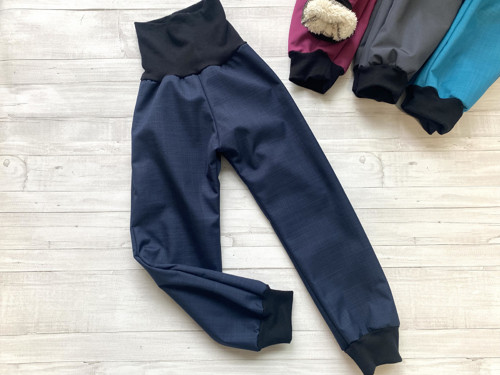 Softshell kalhoty tm.modré Basic s beránkem Zi