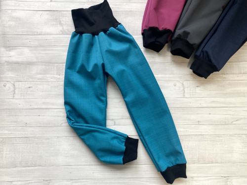 Softshell kalhoty petrolej Basic s beránkem Zi