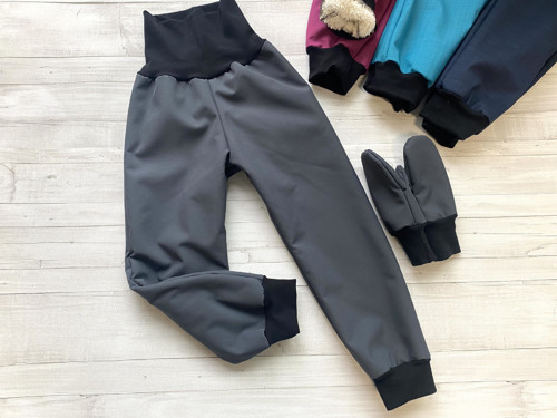 Softshell kalhoty šedé Basic s beránkem Zi