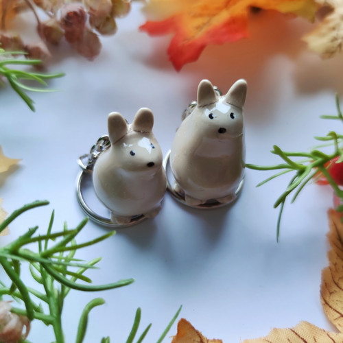 Králík béžový - handmade klíčenka z fimo hmoty