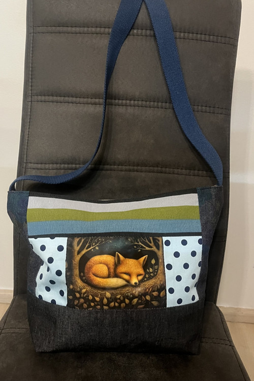 Jeansová crossbody kabelka LIŠKA