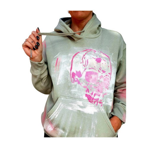 Mikina s kapucí a potiskem Skull