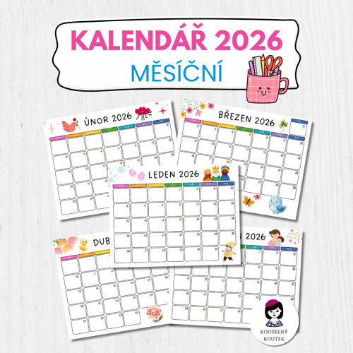 Měsíční kalendář 2026 | Bullet journal | Diář