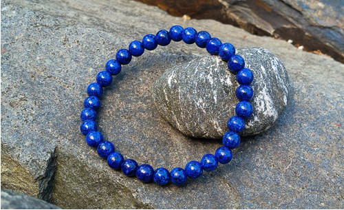 Náramek lapis lazuli 6 mm meditační kámen