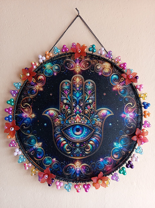 Dekorace na pověšení - ruka Hamsa